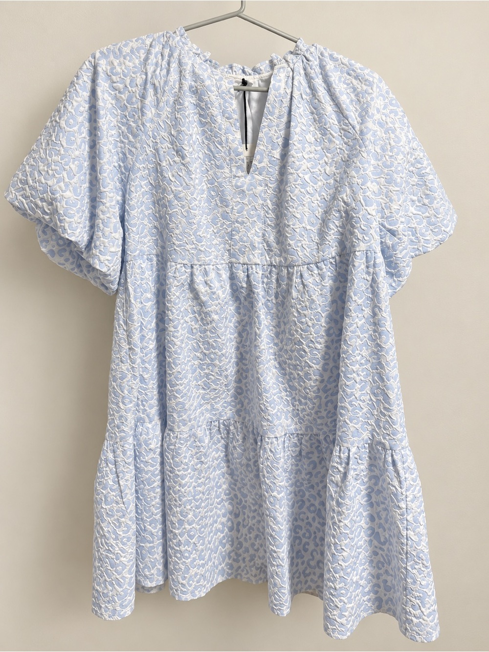 THML Light Blue & White Printed Tiered Babydoll Tunic